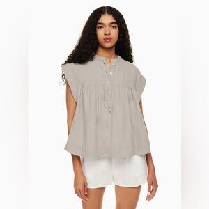 Wilfred Free‎ Sanctuary Gauze Cap Sleeve Flowy Blouse in Ashen Size Medium
